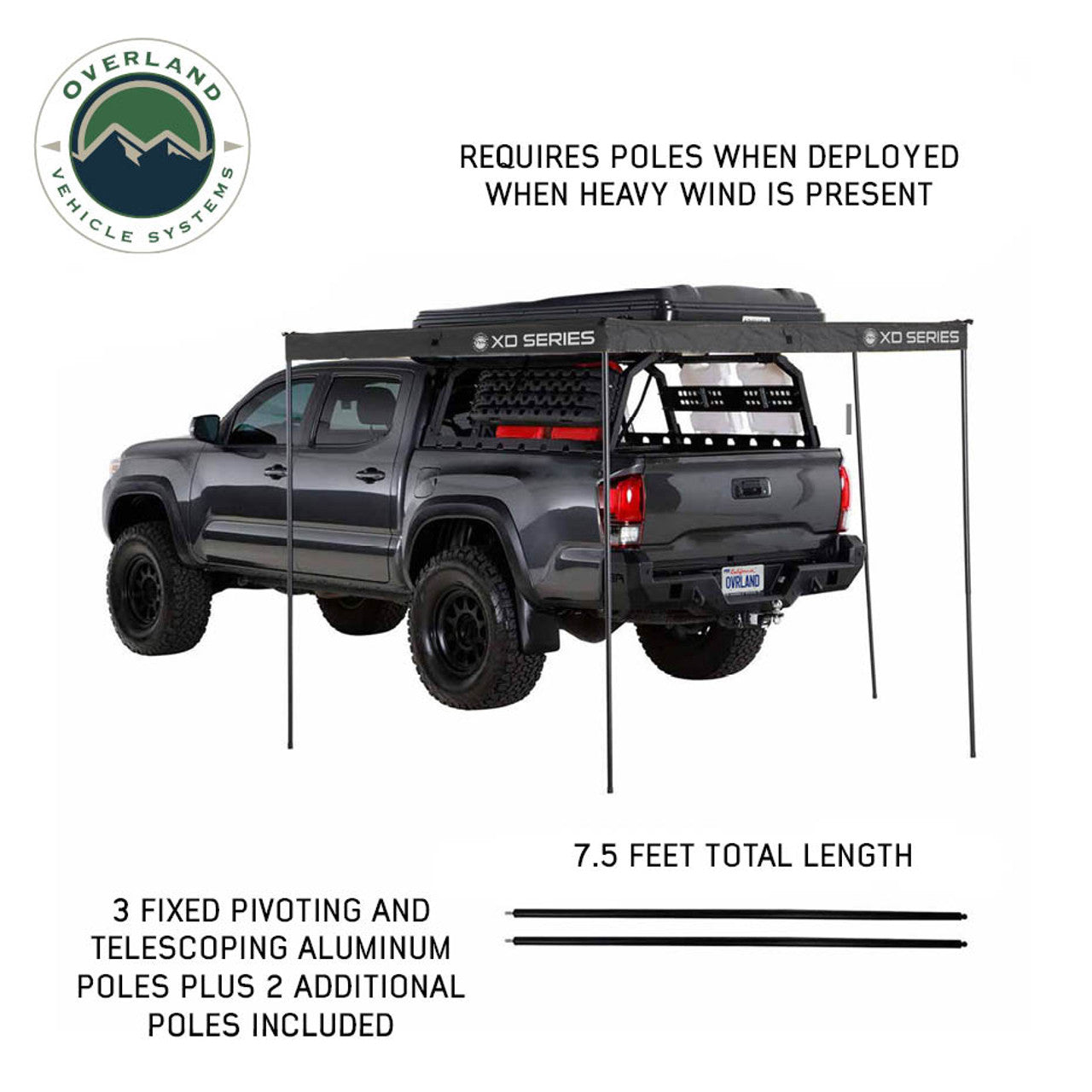 OVS XD Nomadic 270 LTE Awning - Black Fabric and Travel Cover