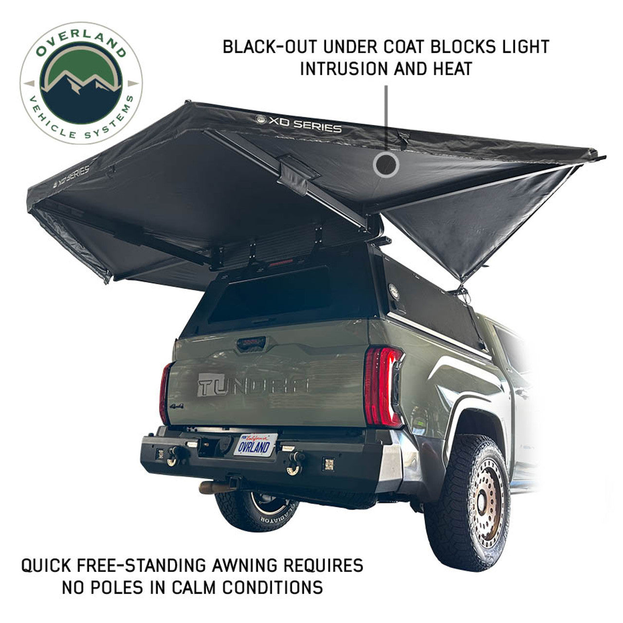 OVS XD Nomadic 315 Degree Awning - Black Fabric and Travel Cover