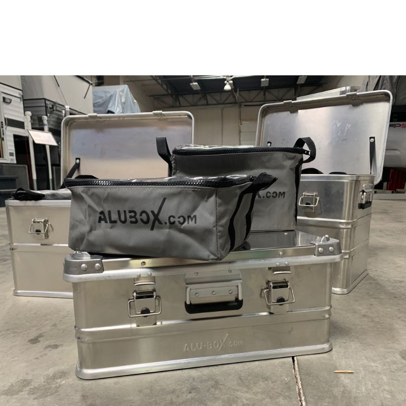 alubox-packing-organizer-gray-front-view-on-aluminum-case-in-warehouse