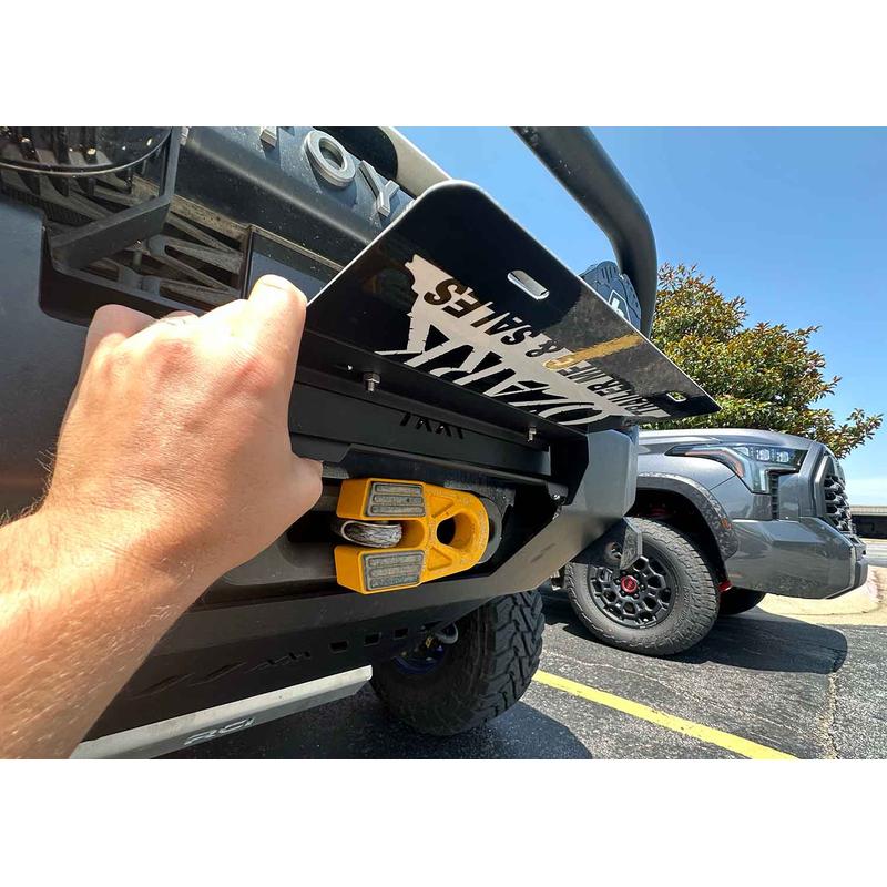Backwoods Flip Up Front License Plate Holder - Hawse Fairlead-6