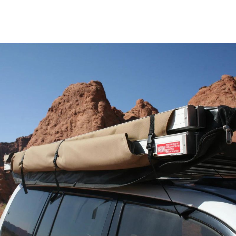 eezi-awn-bat-270-awning-beige-close-top-corner-view-buckled-in-nature
