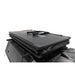 freespirit-recreation-high-country-v2-king-soft-shell-roof-top-tent-black-closed-front-corner-view-with-collapsed-ladder-on-toyota-tundra-on-neutral-background