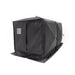freespirit-recreation-hub-4-double-tent-black-front-corner-view-with-tri-layer-walls-closed-on-white-background