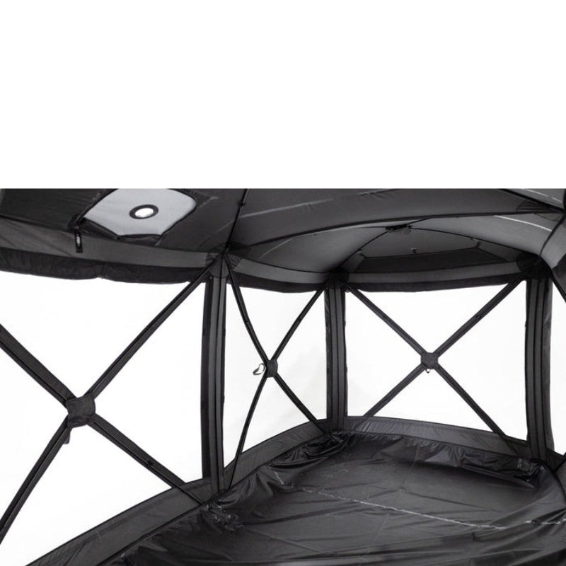 freespirit-recreation-hub-4-double-tent-black-interior-view-with-mesh-walls-and-stove-pipe-on-white-background