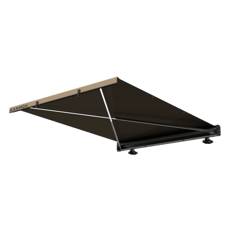 kammok-crosswing-awning-tan-5ft-open-front-corner-view-on-white-background
