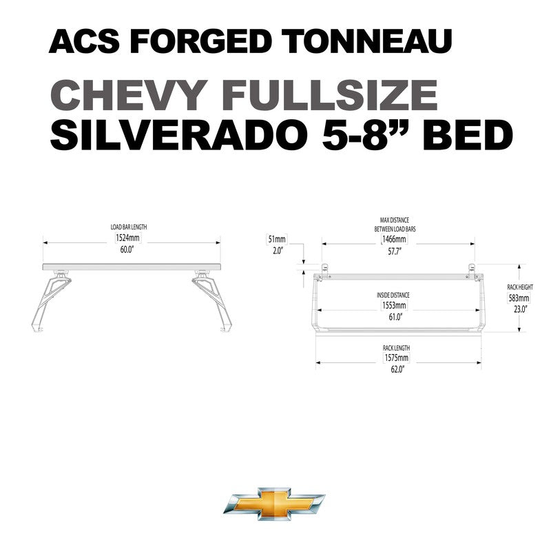leitner-acs-forged-tonneau-bed-rack-for-chevrolet-silverado-5ft-8in-dimensions-on-white-background
