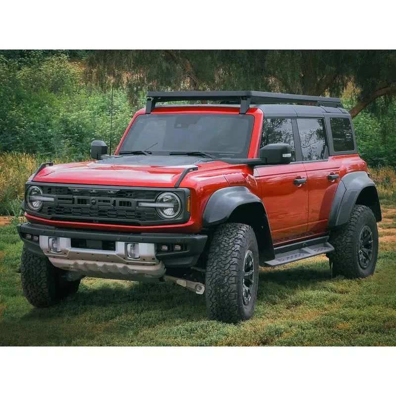 leitner-acs-roof-over-cab-platform-rack-for-ford-bronco-front-corner-view-in-nature
