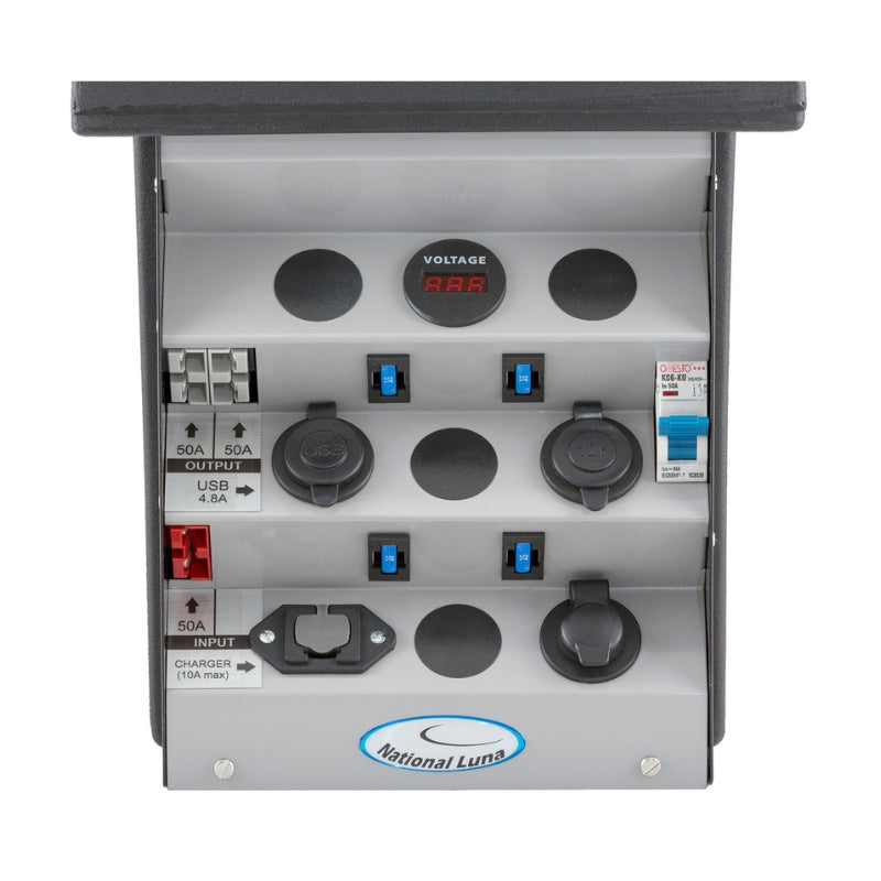 national-luna-battery-box-gray-front-view-on-white-background