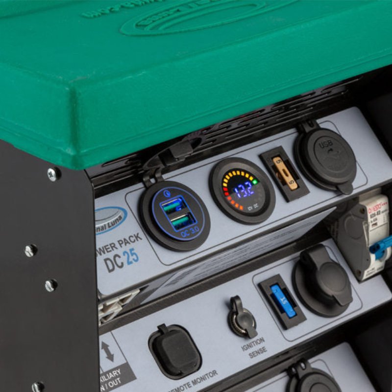 national-luna-dc-25-power-pack-green-close-up-view-with-gauge