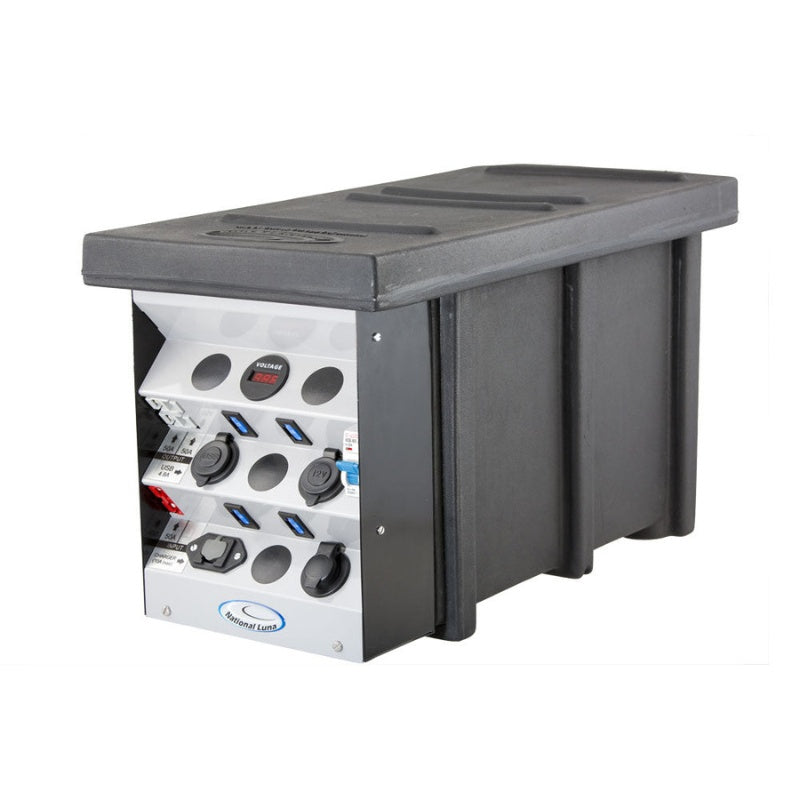 national-luna-nldc-25-and-auxiliary-battery-box-bundle-front-corner-view-on-white-background