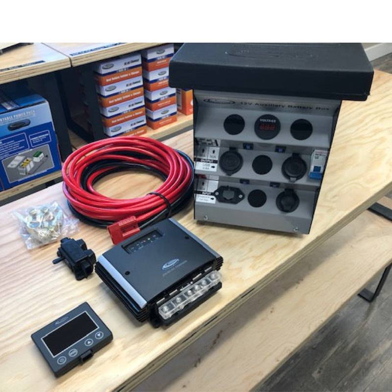 national-luna-nldc-25-and-auxiliary-battery-box-bundle-with-monitor-on-table