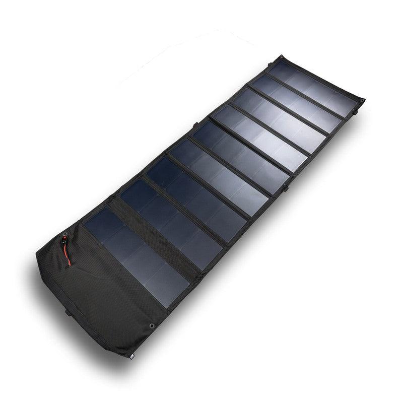overland-solar-bugout-130-v3-portable-solar-charger-brown-open-front-view-on-white-background