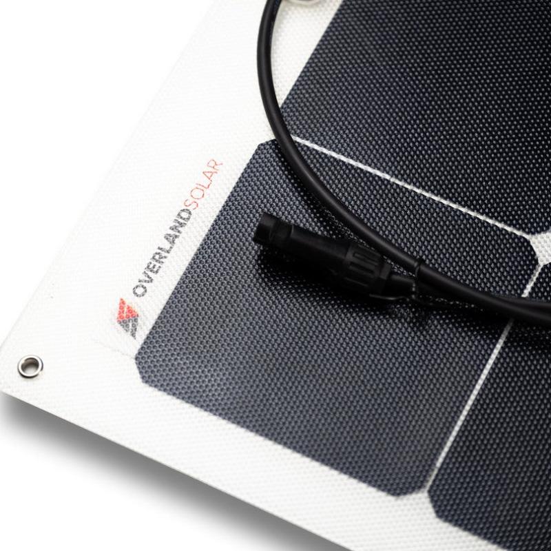 overland-solar-overlander-130w-etfe-semi-flexible-solar-panel-close-up-view-on-white-background