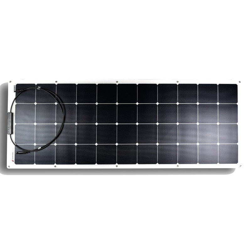 overland-solar-overlander-130w-etfe-semi-flexible-solar-panel-front-view-on-white-background