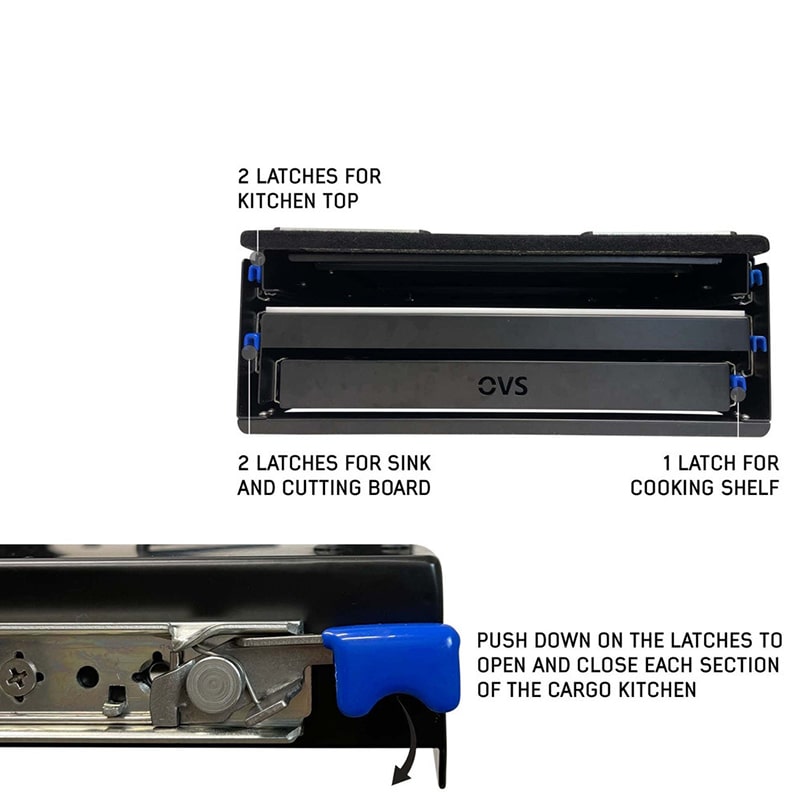 overland-vehicle-systems-camp-cargo-box-kitchen-with-slide-out-sink-close-up-view-2-latches-for-sink-and-cutting-board