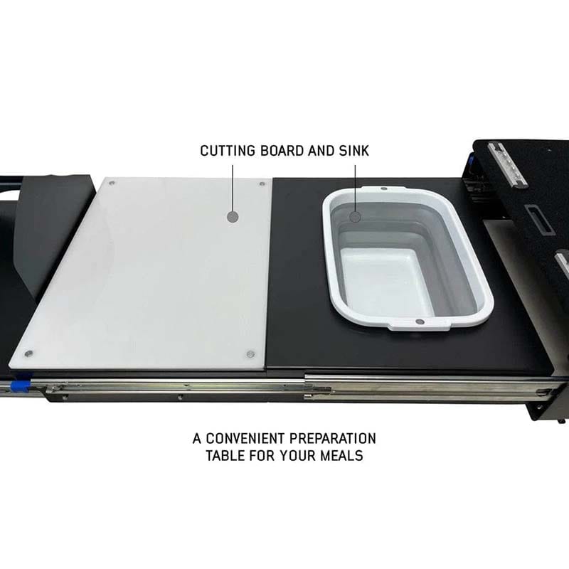overland-vehicle-systems-camp-cargo-box-kitchen-with-slide-out-sink-close-up-view-cutting-board