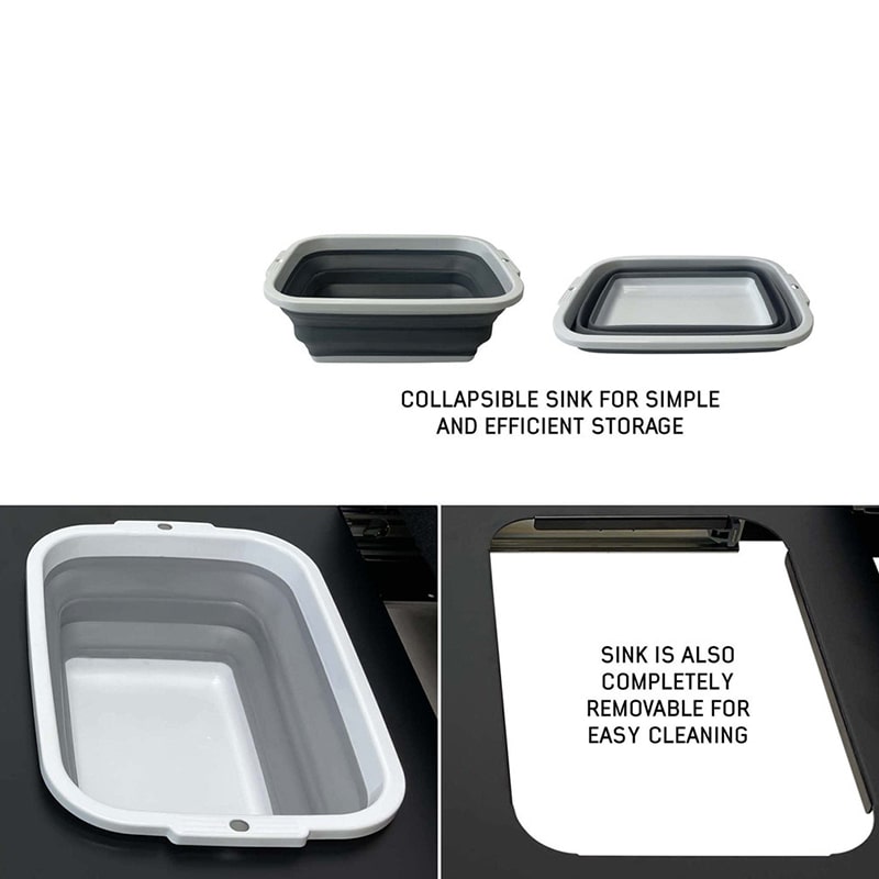 overland-vehicle-systems-camp-cargo-box-kitchen-with-slide-out-sink-front-view-collapsible-and-removable-sink-for-easy-cleaning