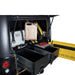 overland-vehicle-systems-cargo-box-with-slide-out-drawer-black-front-corner-view-opened-drawers-in-side-vehicle-on-white-background