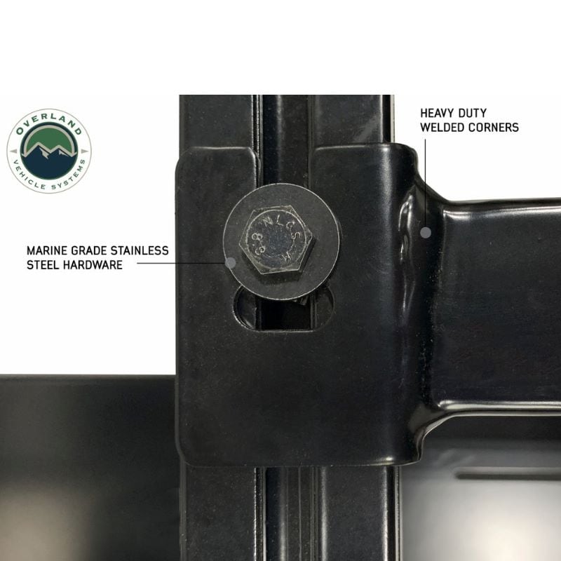 overland-vehicle-systems-discovery-rack-close-up-view-corners-with-material-description