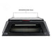 overland-vehicle-systems-expedition-truck-cap-for-2023-2024-ford-f-250-350-black-rear-view-closed-doors-roof-white-backround