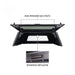 overland-vehicle-systems-expedition-truck-cap-for-ford-ranger-black-rear-view-opened-doors-gas-struts-on-white-background
