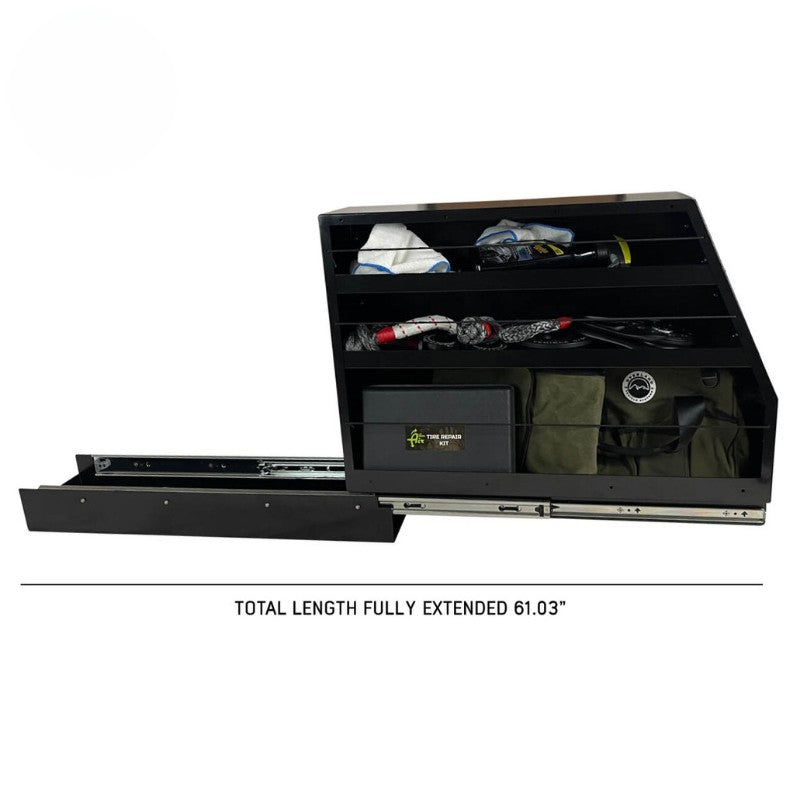OVS Highline slide out camping storage system fully extended