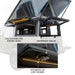 overland-vehicle-systems-magpak-camper-shell-roof-top-tent-for-gm-colorado-canyon-open-rear-corner-view-on-white-background