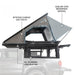 overland-vehicle-systems-magpak-camper-shell-roof-top-tent-for-toyota-tacoma-open-side-view-on-vehicle-gas-struts-on-white-background