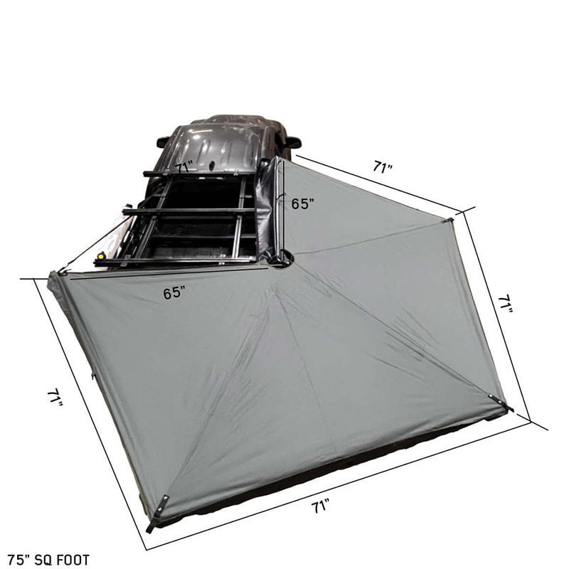 overland-vehicle-systems-nomadic-270lte-awning-passenger-side-toyota-tacoma-drone-view-coverage