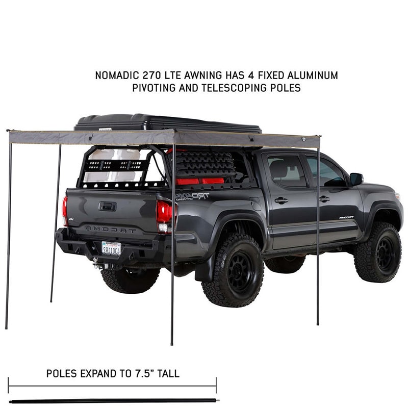 overland-vehicle-systems-nomadic-270lte-awning-passenger-side-toyota-tacoma-expanding-poles