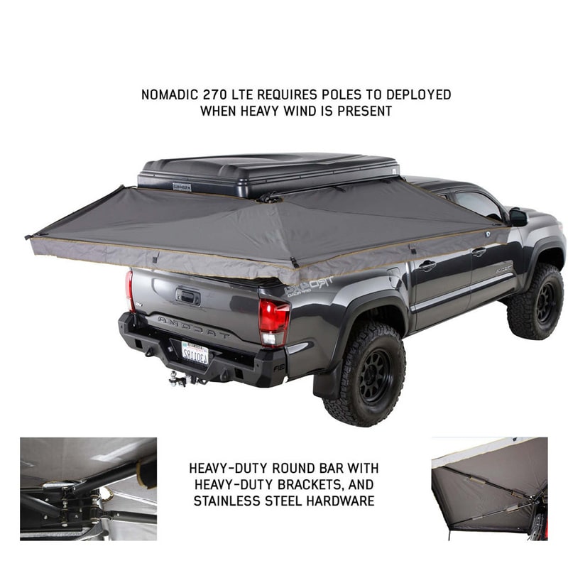 overland-vehicle-systems-nomadic-270lte-awning-passenger-side-toyota-tacoma-heavy-duty-bar-and-brackets