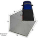 overland-vehicle-systems-nomadic-awning-270-lt-driver-side-dark-gray-open-drone-view-on-ford-ranger-stx-with-dimensions