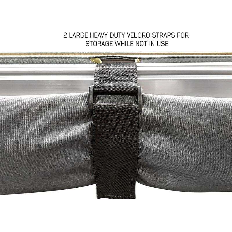 overland-vehicle-systems-nomadic-awning-270-lt-open-close-up-view-with-heavy-duty-velcro-strap