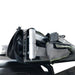 overland-vehicle-systems-nomadic-lt-270-awning-with-walls-dark-gray-closed-zoomed-in-view-of-heavy-duty-hinge-on-white-background