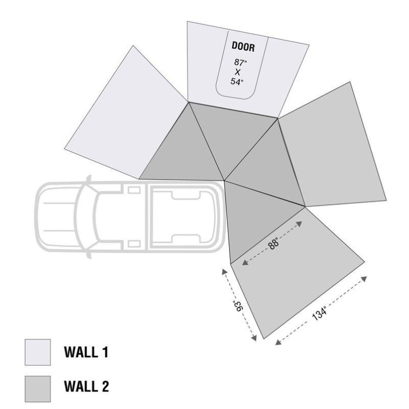 overland-vehicle-systems-nomadic-lt-270-awning-with-walls-dark-gray-open-passenger-side-top-view-diagram