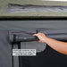 overland-vehicle-systems-nomadic-standard-soft-shell-roof-top-tent-gray-open-window-and-door-description