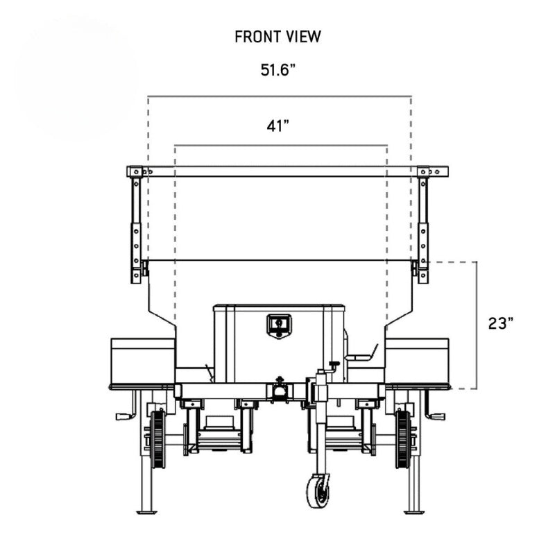overland-vehicle-systems-off-road-trailer-front-view-drawing-with-height-and-width-dimensions-on-white-background