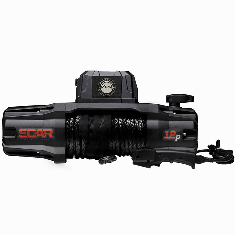 overland-vehicle-systems-scar-12s-winch-with-synthetic-rope-close-up-view-on-white-background