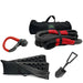 overland-vehicle-systems-ultimate-recovery-package-side-view-brute-kinetic-rope-recovery-shovel-recovery-ramp-with-storage-bag-and-5-8-inch-soft-shackle-on-white-background