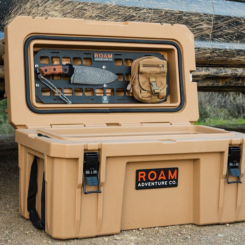 roam-83l-rugged-case-molle-panel-front-corner-view-on-rugged-case-in-nature