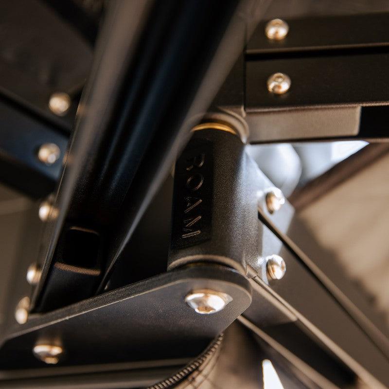 roam-arc-270-awning-open-close-up-view-with-logo-on-hinge