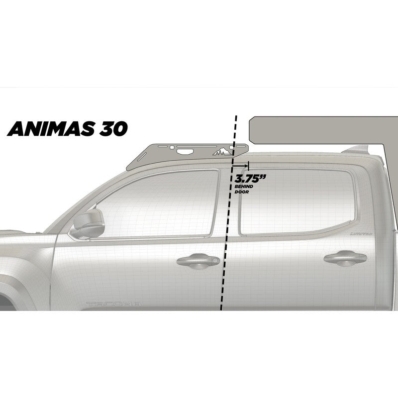 sherpa-animas-2005-2023-tacoma-camper-roof-rack-side-view-with-dimension-on-white-background-2