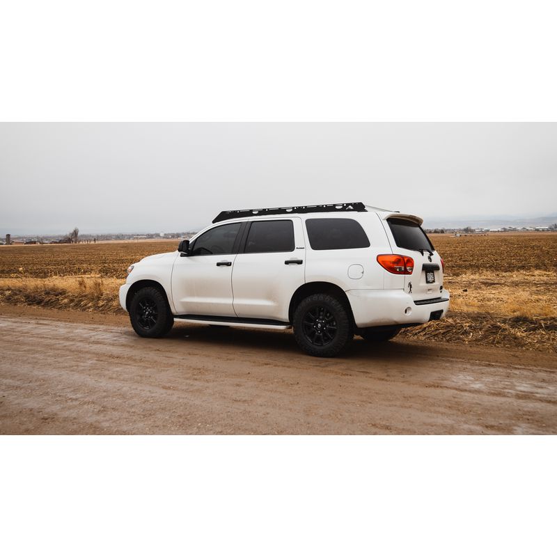 sherpa-harvard-roof-rack-for-2008-2022-toyota-sequoia-side-view-in-terrain