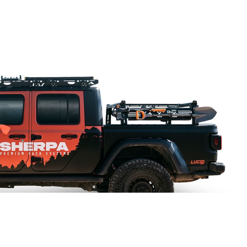 sherpa-mid-height-pak-system-bed-rack-close-up-view-on-jeep-gladiator-on-white-background