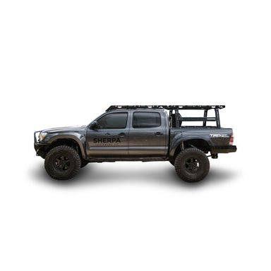 sherpa-rack-height-pak-system-bed-rack-side-view-on-tacoma-on-white-background