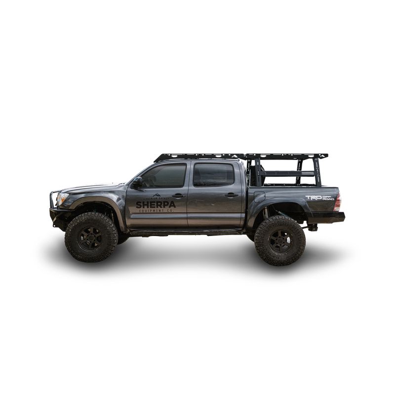 sherpa-rack-height-pak-system-bed-rack-side-view-on-tacoma-on-white-background