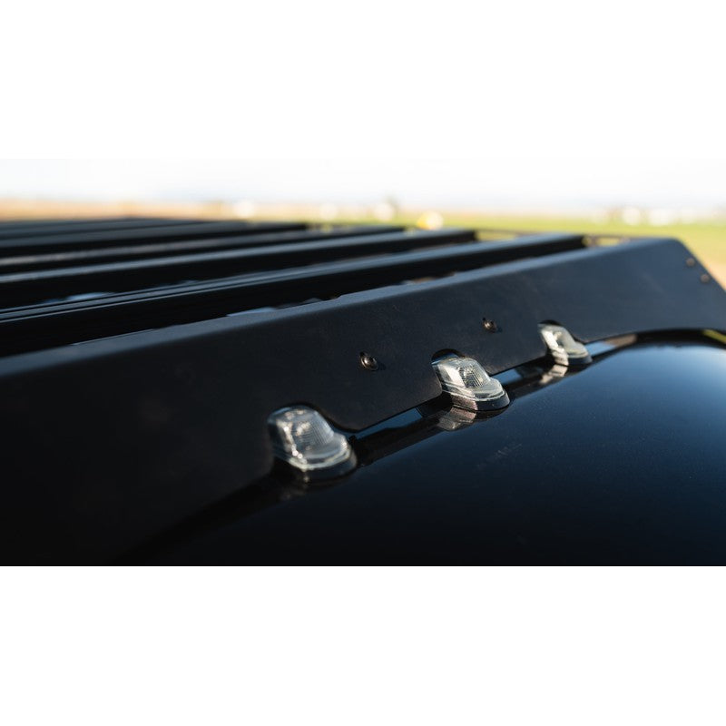 sherpa-thunder-roof-rack-for-2017-2024-ford-f250-f350-close-up-view-with-wind-fairing