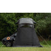 tentbox-lite-2-living-pod-black-open-front-view-doors-closed-on-fiat-panda-cross-in-nature