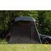 tentbox-lite-xl-living-pod-black-open-front-view-with-door-flaps-closed-on-vehicle-in-nature
