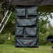 tentbox-utility-pockets-slate-gray-open-hanging-beneath-tent-in-nature